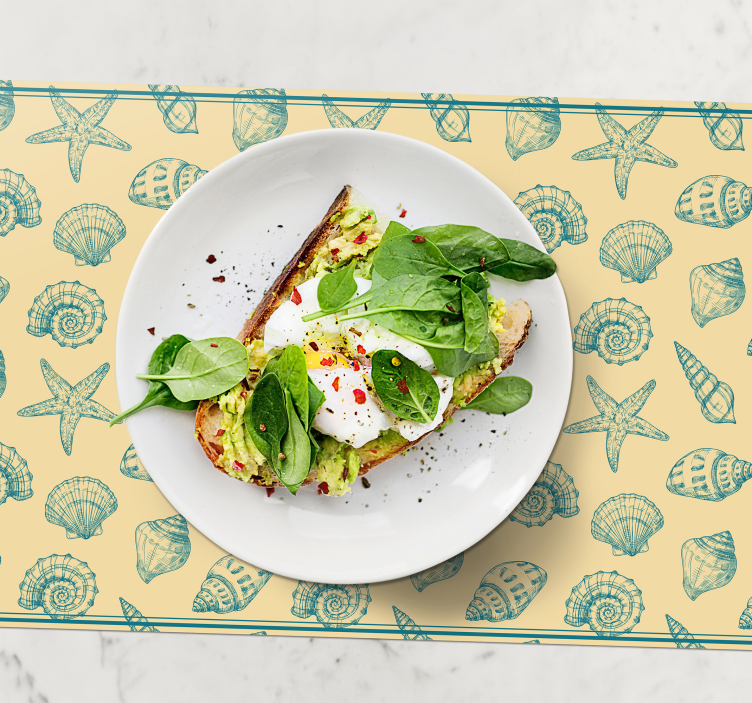 Tischsets originell mit muschel-motiv - TenStickers