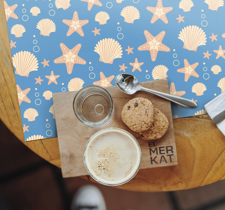 Tischsets originell mit nautischen muschelmustern - TenStickers