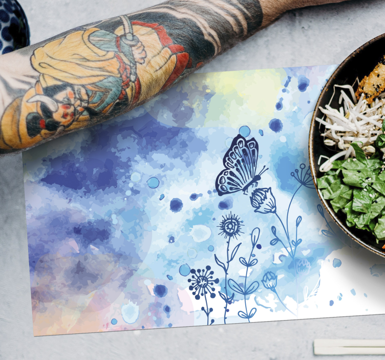 Tischsets originell mit schmetterlingsblütenmuster - TenStickers