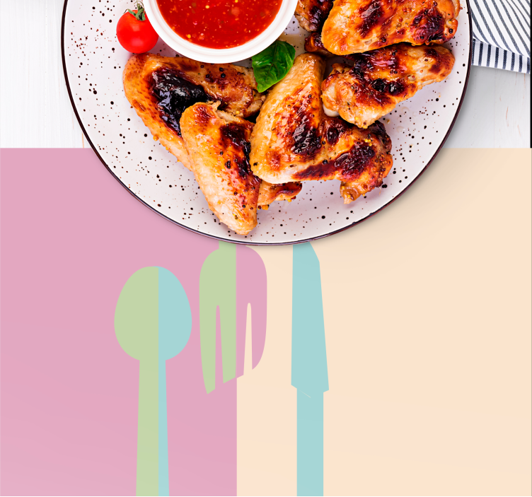 Tischsets originell mit stilisierten besteck-elementen - TenStickers