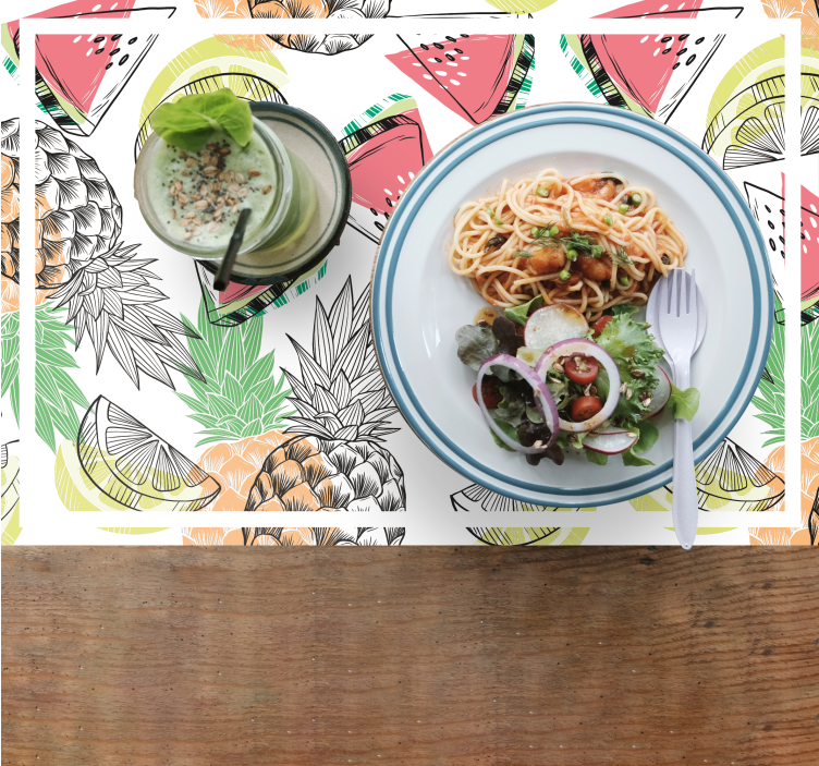 Tischsets originell mit tropischem fruchtmuster - TenStickers