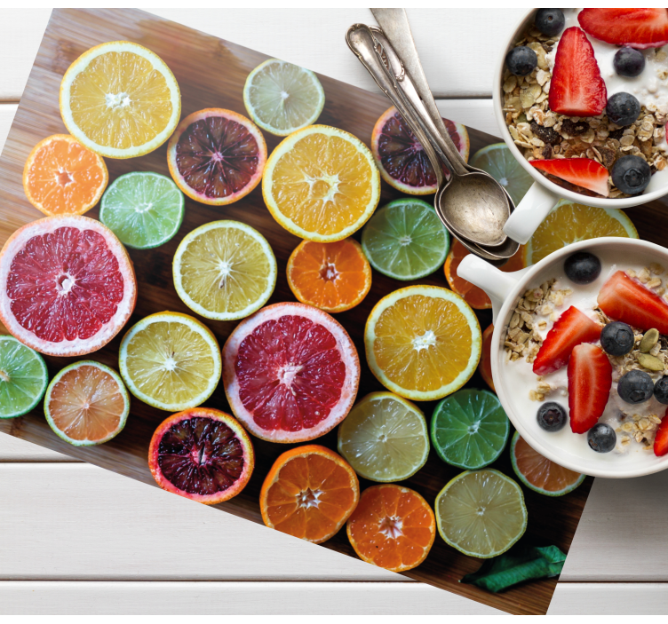 Tischsets originell mit zitrusfrüchte-arrangement - TenStickers