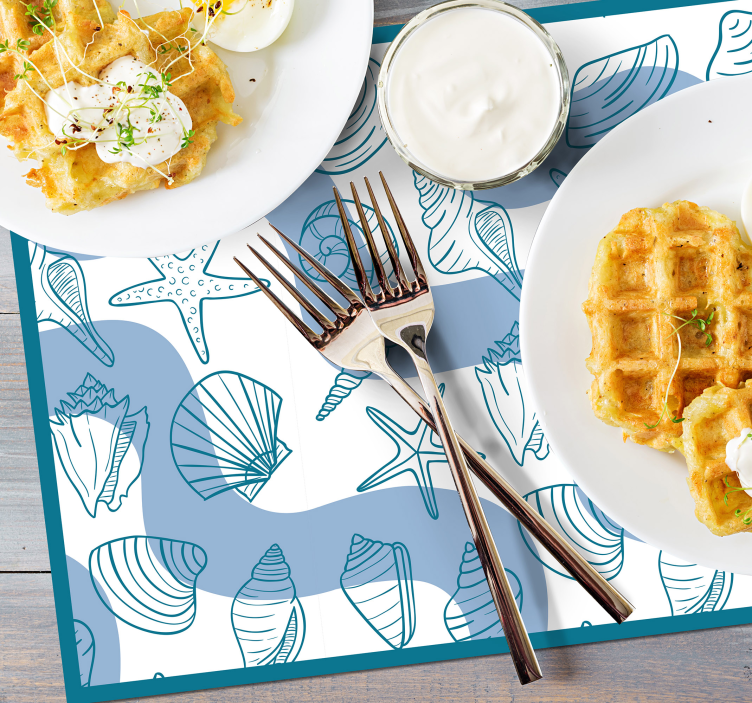 Tischsets originell muschelmuster kollektion - TenStickers