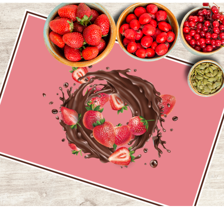Tischsets originell schokoladendip-erdbeeren - TenStickers