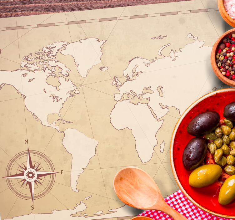 Tischsets originell weltkarten-illustration - TenStickers