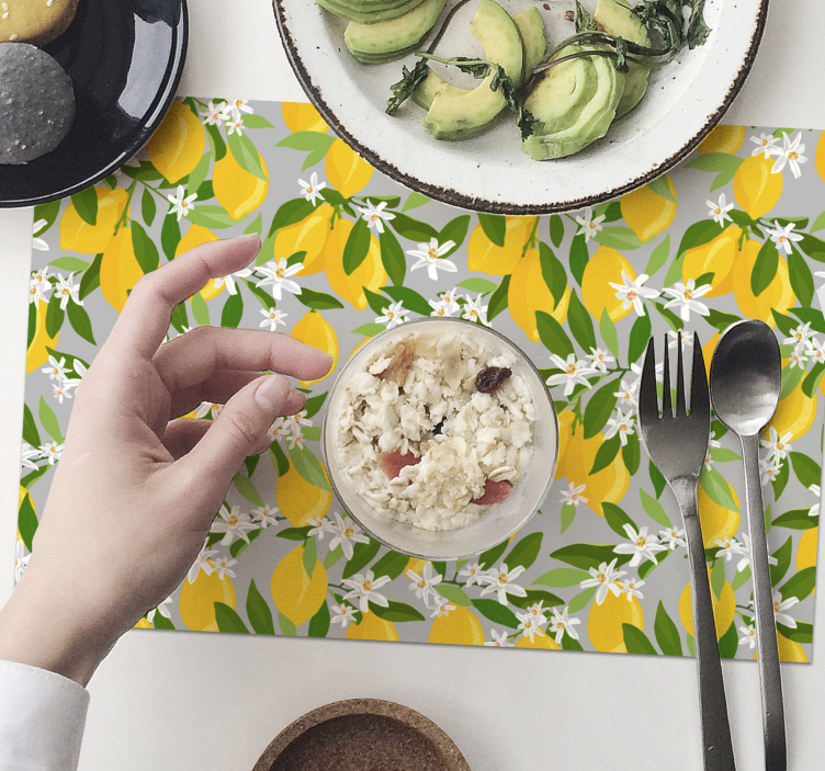 Tischsets originell zitronenblumenmuster - TenStickers
