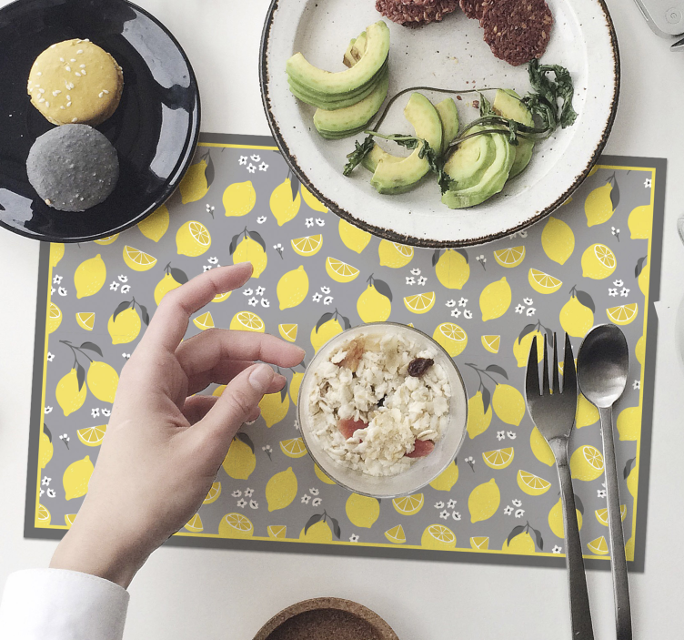 Tischsets originell zitronenmuster tischgedeck - TenStickers