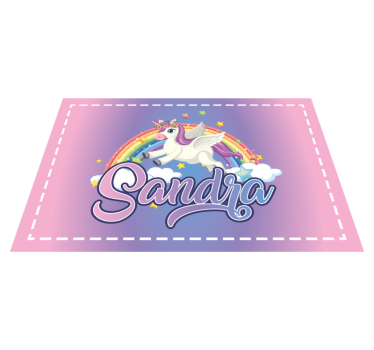 Kinder Tischset Schönes anpassbares Einhorn - TenStickers