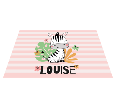 Platzset mit Namen Zebra personalisiert - TenStickers