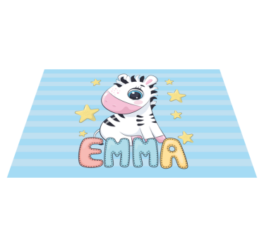 Platzset mit Namen Süßes zebra mit Namen - TenStickers