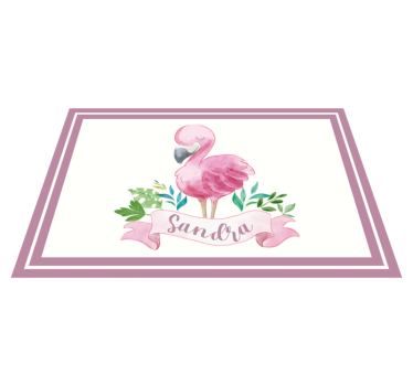 Platzset mit Namen Gemalter flamingo für kinder - TenStickers