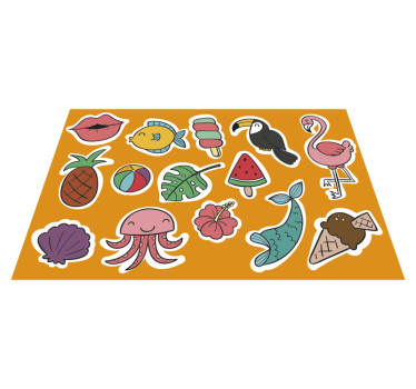 Tischset kinder mit bunten tropischen motiven - TenStickers