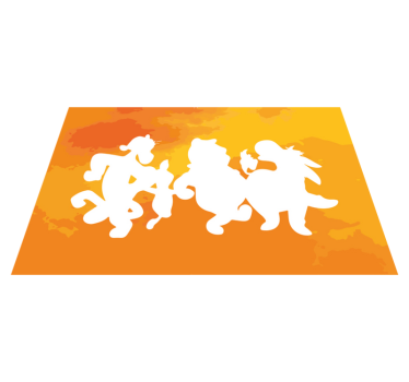 Tischset kinder mit fantasievollen charakter-silhouetten - TenStickers