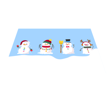 Platzset Weihnachten 4 süße schneemänner - TenStickers
