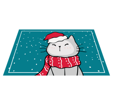 Platzset Weihnachten Lustiges katzenweihnachtsdesign - TenStickers