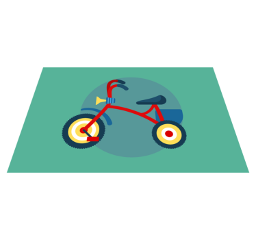Tischset kinder dreirad mit hupe - TenStickers