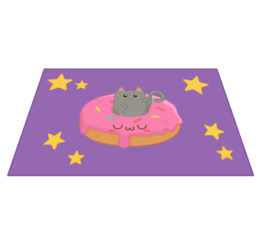 Tischset kinder mit süßem katzen-donut - TenStickers