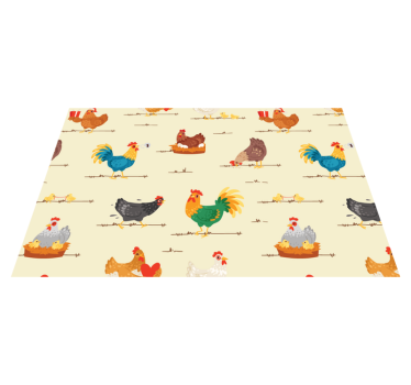 Tischset kinder mit bunten hühnermustern - TenStickers