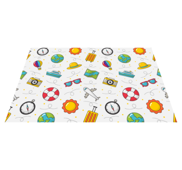 Tischset kinder spielerische reiseelemente - TenStickers