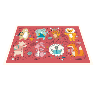 Tischset kinder bunte tierfreunde - TenStickers