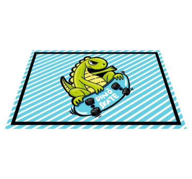 Tischset kinder dino skateboard abenteuer - TenStickers