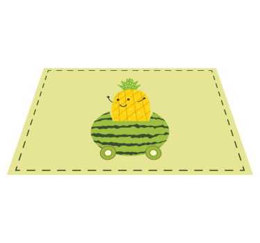 Tischset kinder ananas wassermelonen fahrzeug - TenStickers