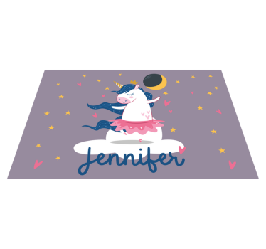 Tischset kinder einhorn tanznacht - TenStickers