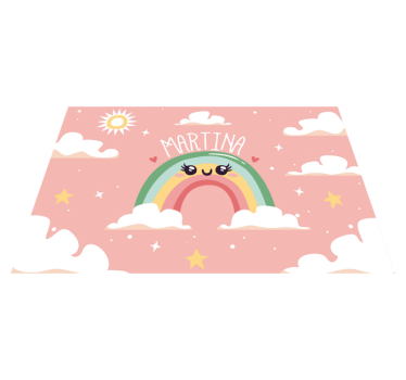 Tischset kinder fröhliche regenbogenszene - TenStickers