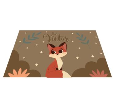 Kinder Tischset Süßer fuchs für jungen mit Namen - TenStickers