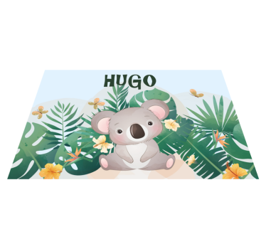 Kinder Tischset Süßer koala für jungen mit Namen - TenStickers