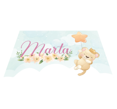 Kinder Tischset Süßer löwe für mädchen mit Namen - TenStickers