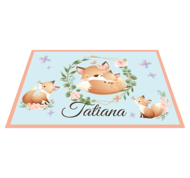 Tischset kinder süße fuchs familie - TenStickers