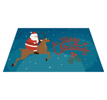 Tischset weihnachten mit santa auf dem rentier - TenStickers