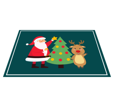 Tischset weihnachten mit santa und rentieren - TenStickers