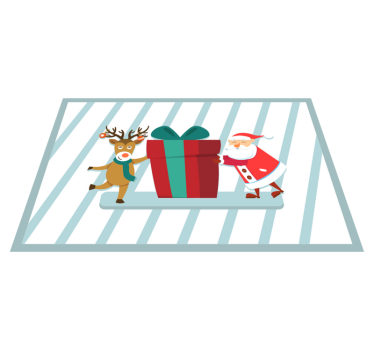 Tischset weihnachten geschenk mit santa und rentier - TenStickers