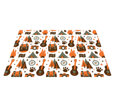 Tischset kinder camping abenteuer elemente - TenStickers