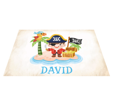 Tischset mit Namen kartoon Pirat - TenStickers