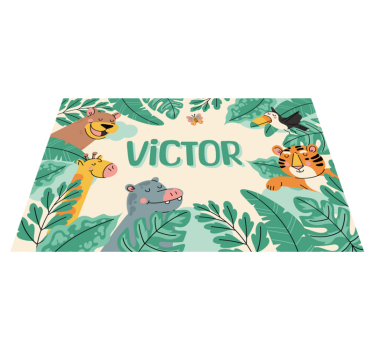 Tischset mit Namen jungle Tiere - TenStickers