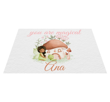 Tischset mit Namen und Pilz Zeichnung - TenStickers