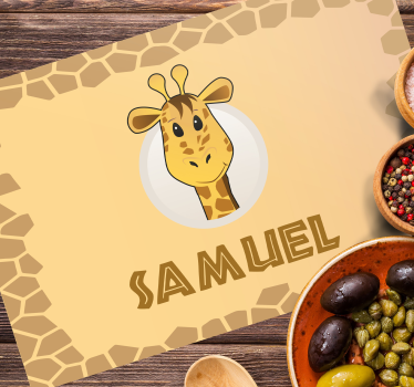 Gehen Sie zu essen anpassbaren Namen name Vinyl Tischsets - TenStickers