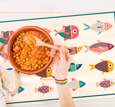 Kinder Tischset Bunter Fisch - TenStickers