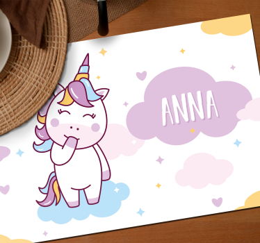 Kinder Tischset Einhorn anpassbar - TenStickers