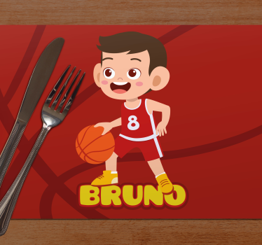Kinder Tischset Kinderbasketballspieler mit Namen - TenStickers