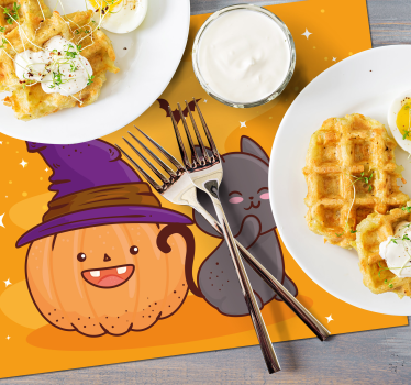 Kinder Tischset Kürbiskopfhexe - TenStickers