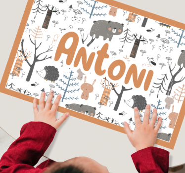 Kinder Tischset Skandinavischer wald mit tieren - TenStickers