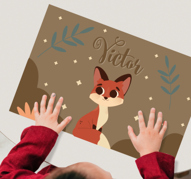 Kinder Tischset Süßer fuchs für jungen mit Namen - TenStickers