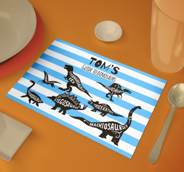 Platzset mit Namen Dinosaurier mit Namen - TenStickers