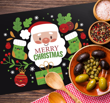 Platzset rot Weihnachtsmann weihnachten - TenStickers