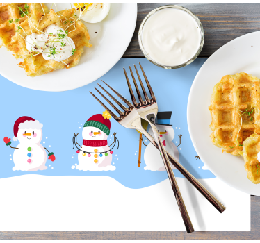 Platzset Weihnachten 4 süße schneemänner - TenStickers
