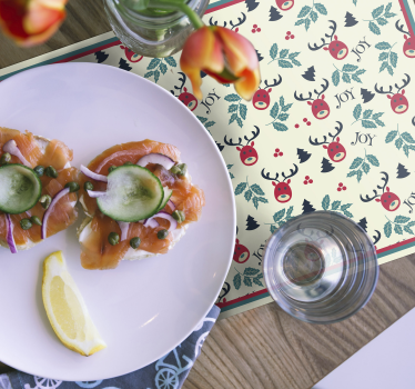 Platzset Weihnachten Freude und Rentier - TenStickers